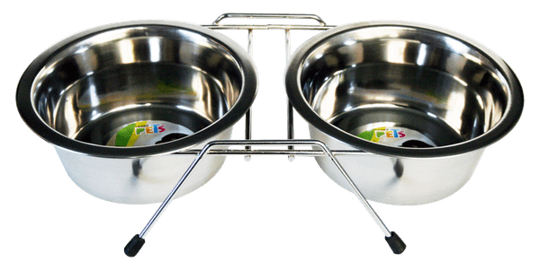 Comedero Doble con 2 Platos de 64oz