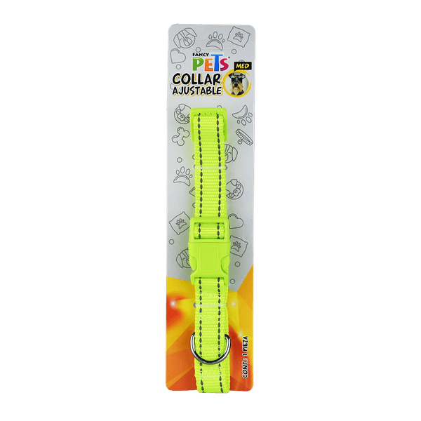 Collar Nylon Bandas Reflejantes Mediano