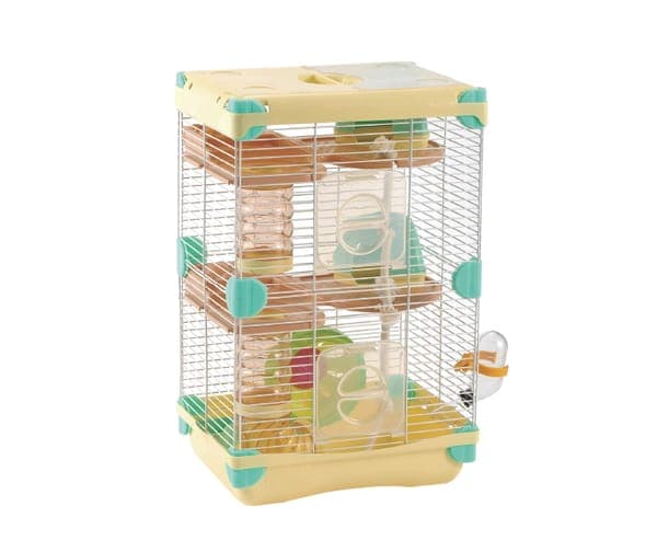 Jaula Plastica P/hamster Sunny Amarillo 2 Pisos 27.7 X 20.5 X 42.5 Cms