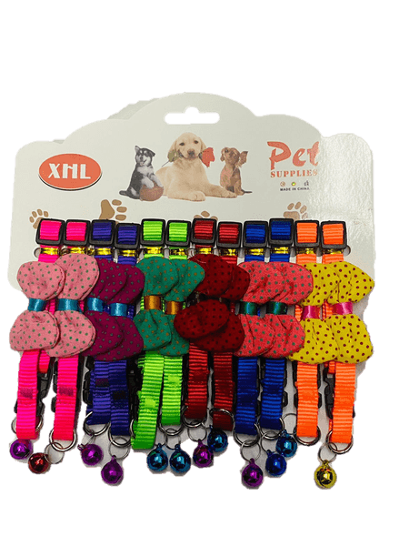 Collar Nylon con Moño y Cascabel Ajustable 1 Pzs
