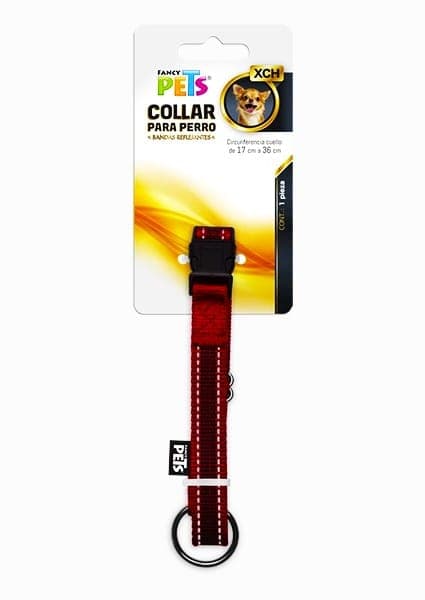 Collar Xch C/ultra Grip y Bandas Reflejantes Rojo
