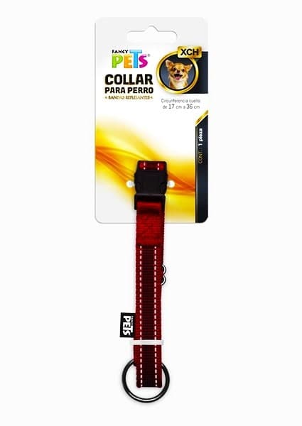 Collar Xch C/ultra Grip y Bandas Reflejantes Rojo