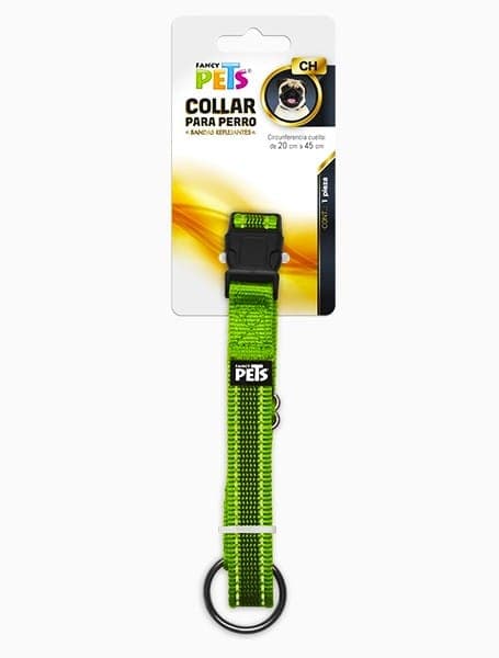 Collar Ch C/ultra Grip y Bandas Reflejantes Verde