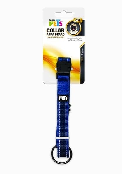 Collar Ch C/ultra Grip y Bandas Rflejantes Azul