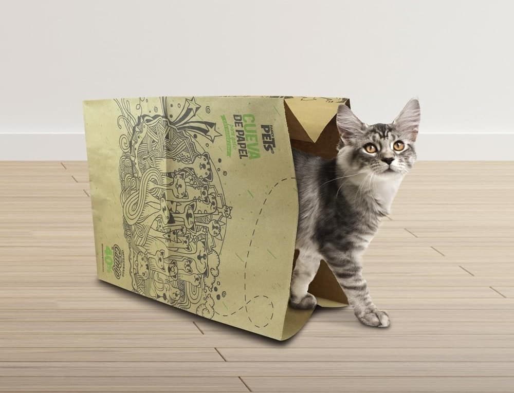 Cueva de Papel C/catnip P/gato