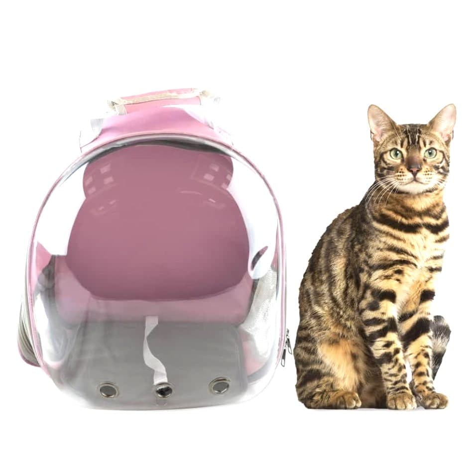 Mochila Trasparente P/mascotas Rosa