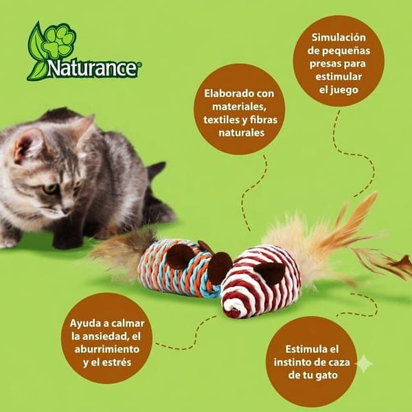 Juguete Raton Co/pluma Ecoplay - 2pza