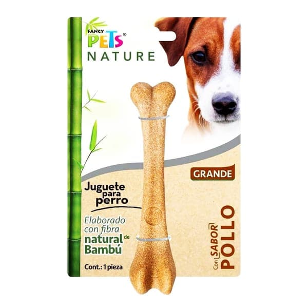 Juguete Hueso Gdde de Bambu Sabor Pollo Nature