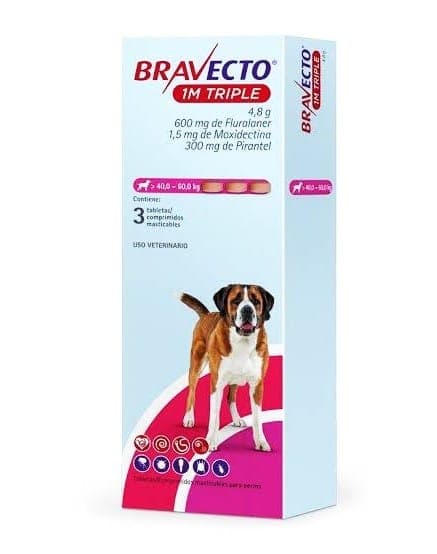 Bravecto Triple Xxl-600mg 1 Mes Nterno y Externo