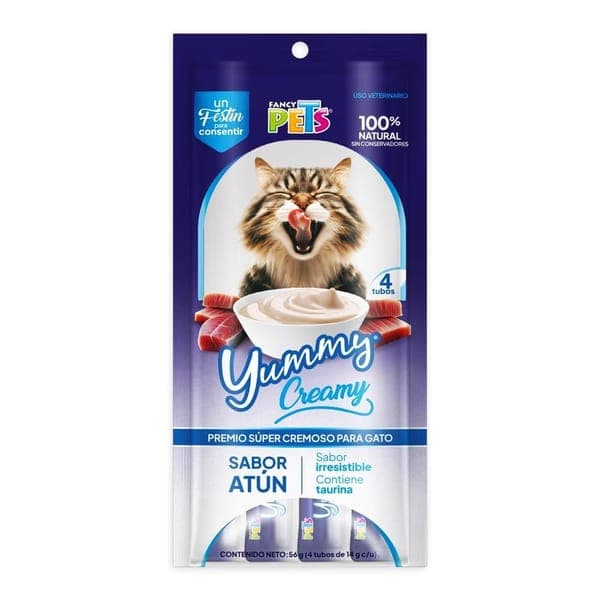 Yummy Creamy P/gato Atun Caja C/12 Paqauetes ( 4 Tubos)