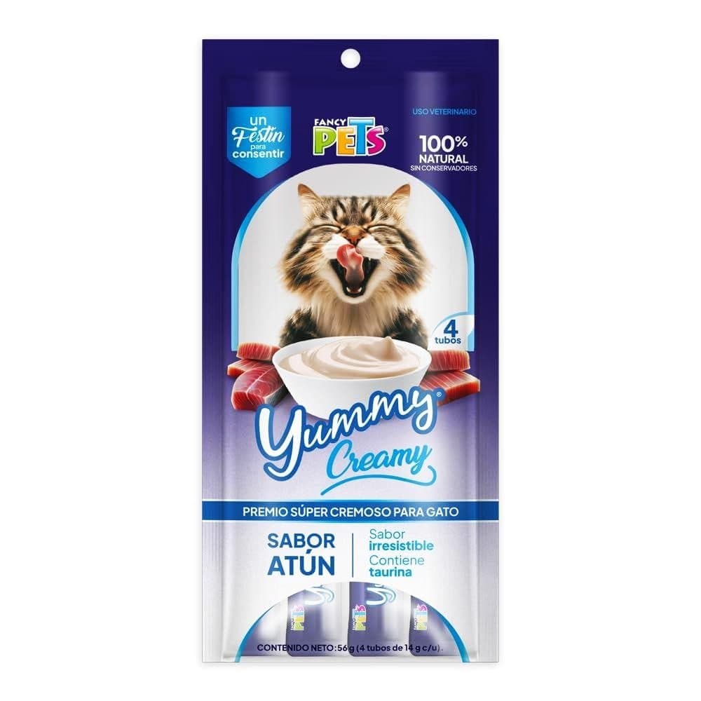 Yummy Creamy P/gato Atun Caja C/12 Paqauetes ( 4 Tubos)