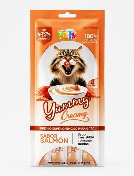 Yummy Creamy P/gato Salmon Paquete (4 Tubos)