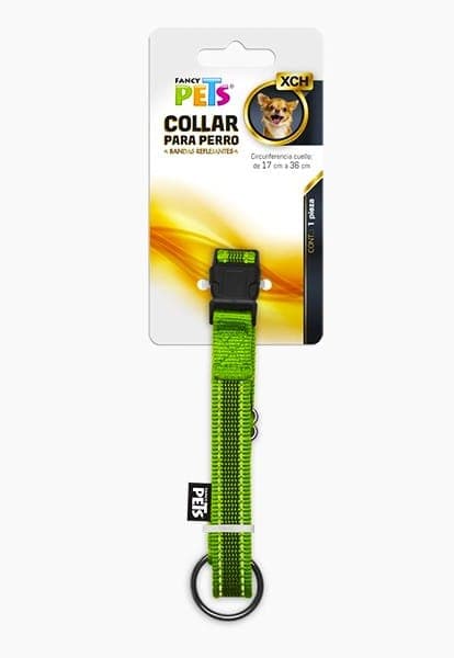 Collar Xch C/ultra Grip y Bandas Reflejantes Verde