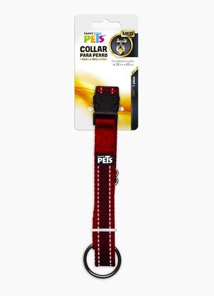 Collar Med C/ultra Grip y Bandas Reflejantes Rojo