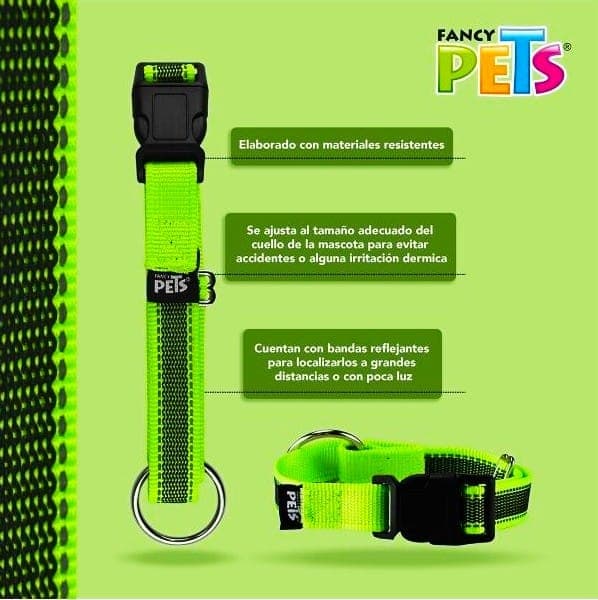 Collar Gde C/ultra Grip y Bandas Reflejantes Verde