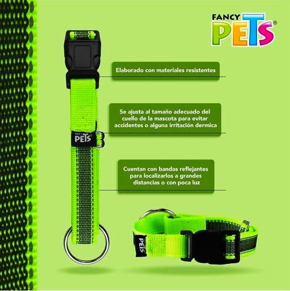 Collar Gde C/ultra Grip y Bandas Reflejantes Verde