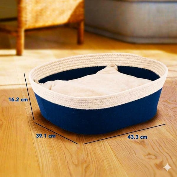 Canasta de Tela P/mascota Azul Navy