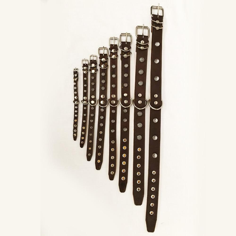 Collar de Piel con Fieltro y Picos Numero 7